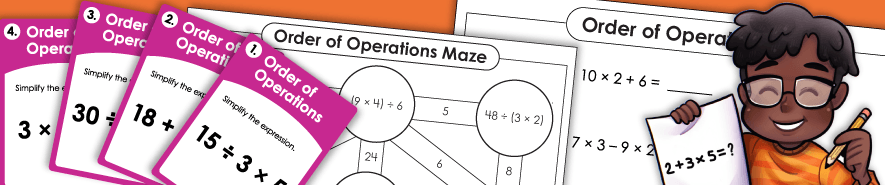 Order of Operations Worksheets 操作工作表的顺序