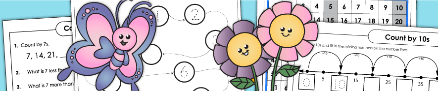 Skip Counting Worksheets 跳过计算工作表