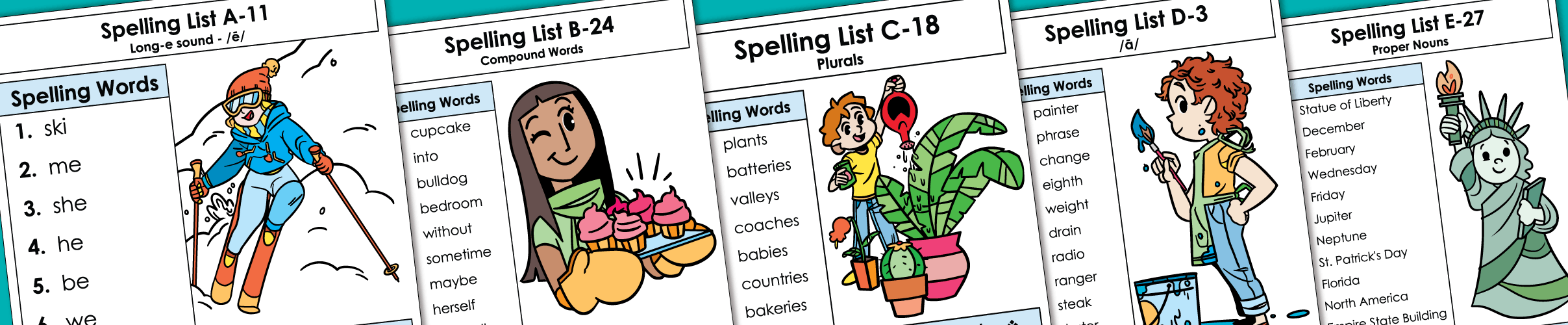 Spelling Lists and Worksheets 拼写列表和工作表
