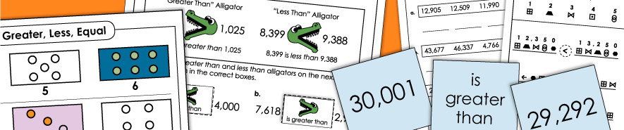 Comparing Numbers Worksheets 比较数据工作表