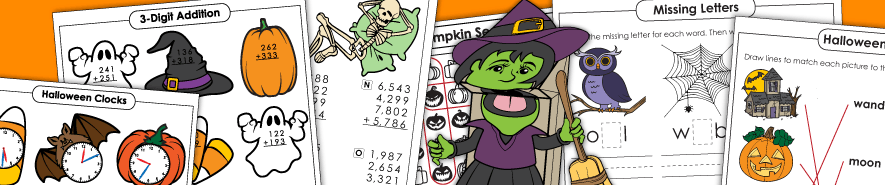 halloween worksheets 万圣节工作表