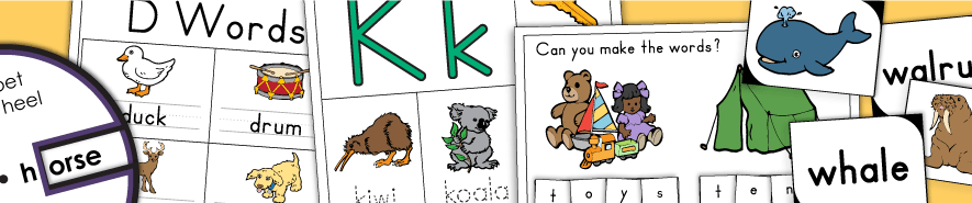 letters phonics worksheets 字母发音工作表