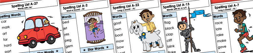 1st Grade Spelling Lists and Worksheets 一年级的拼写列表和工作表