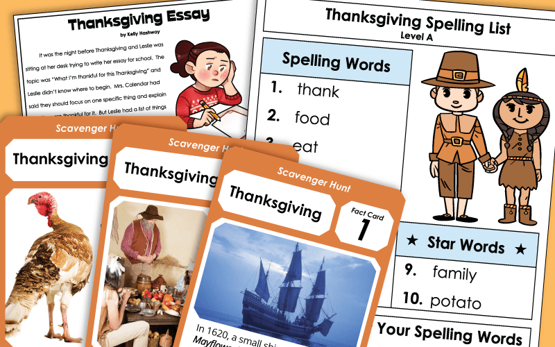 Thanksgiving Worksheets 感恩节工作表