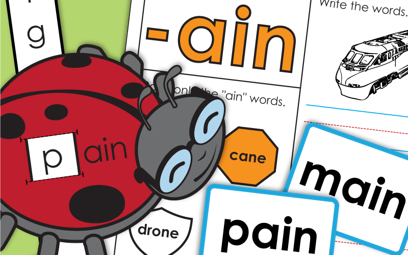 word family ain Worksheets 单词族ain工作表