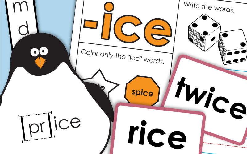 word family ice Worksheets word家庭ice工作表