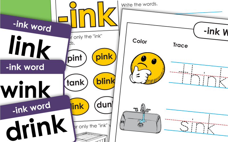 word family ink Worksheets word系列墨迹工作表
