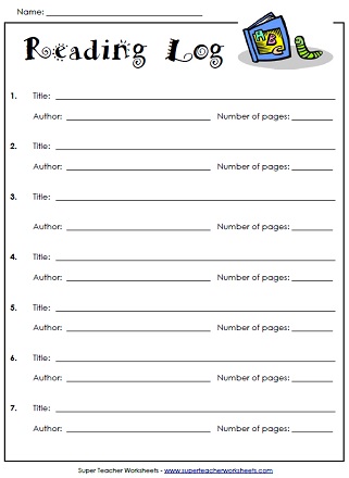 Reading Log Chart 阅读日志表