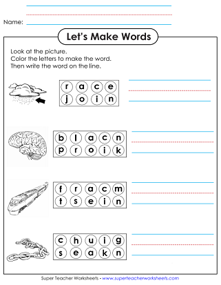 Letters and Write -ain Word Family Letters and Write -ain Word Family