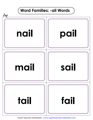 Flashcards  -  Word Families（-Ail）